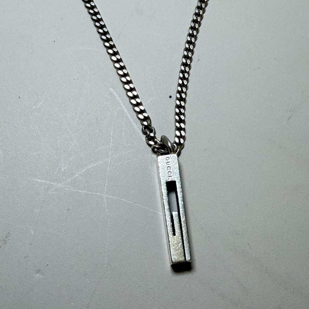 Gucci Sterling Silver Cutout G Pendant Necklace (Model 225055 J8400 8106)